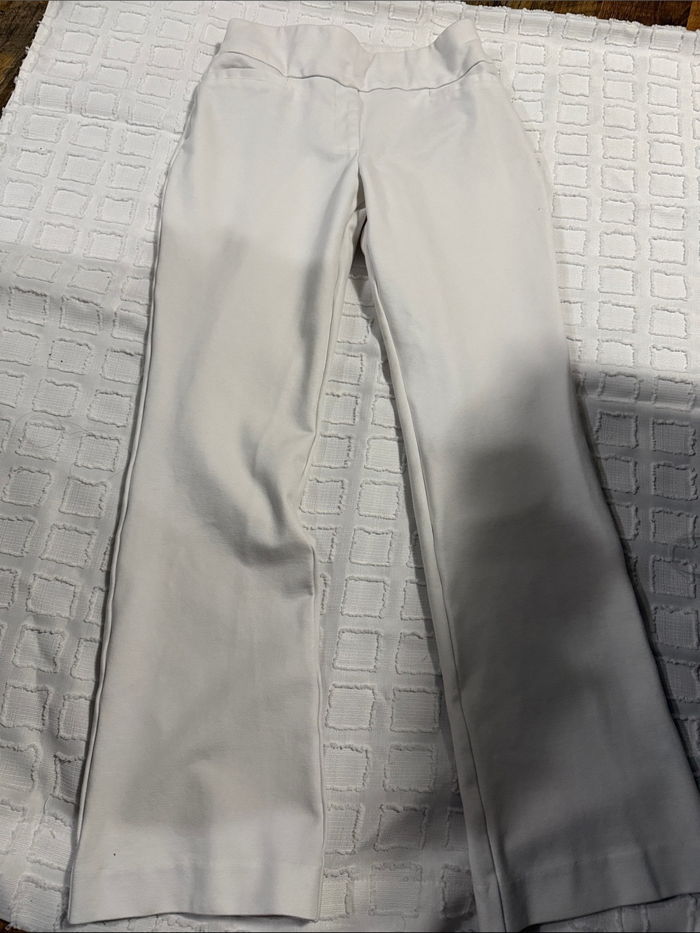 Express Cream Boot-Cut Dress Pants